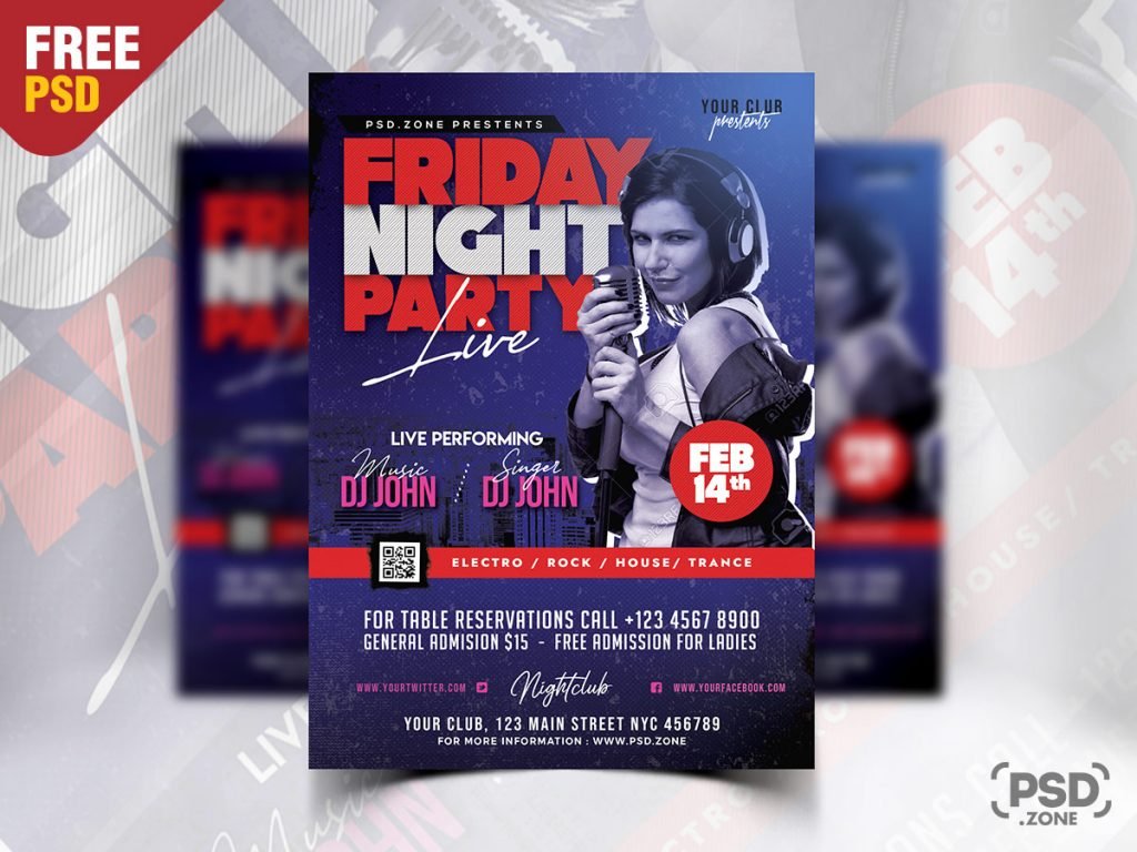 Friday Night Club Party Flyer