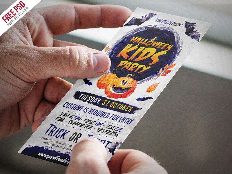  Halloween Kids Party Invitation Card